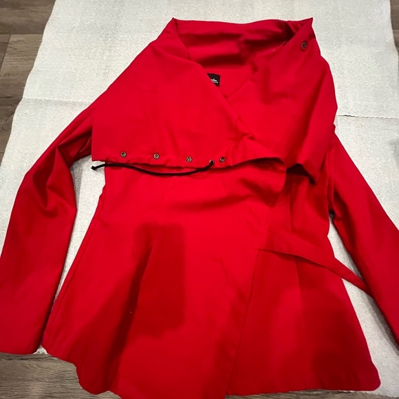[L]Melow by Melissa Bolduc Stylish Red ISABEAU JACKET Asymmetrical CA NWOT - Picture 12 of 12